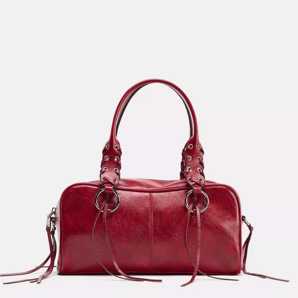 Zara Deep Red Shoulder Bag